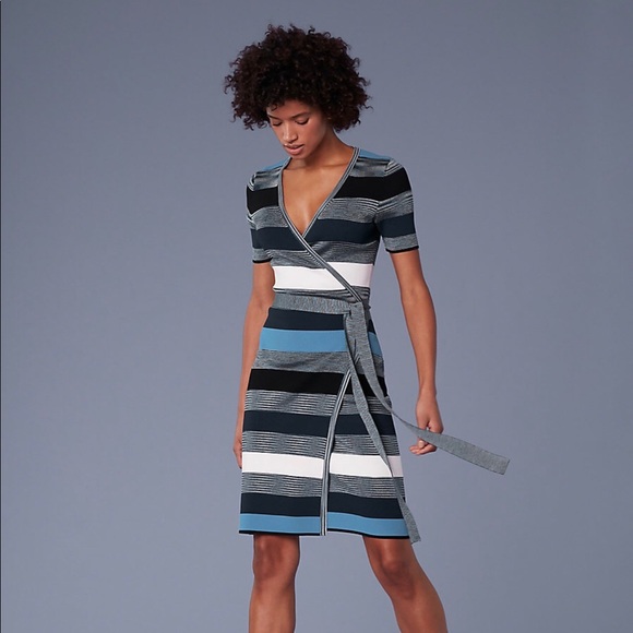 dvf sweater wrap dress